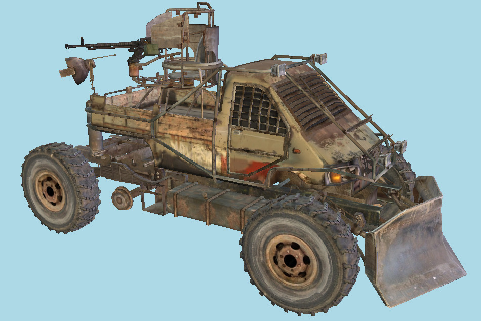 Machine Gun Military Truck 3d model