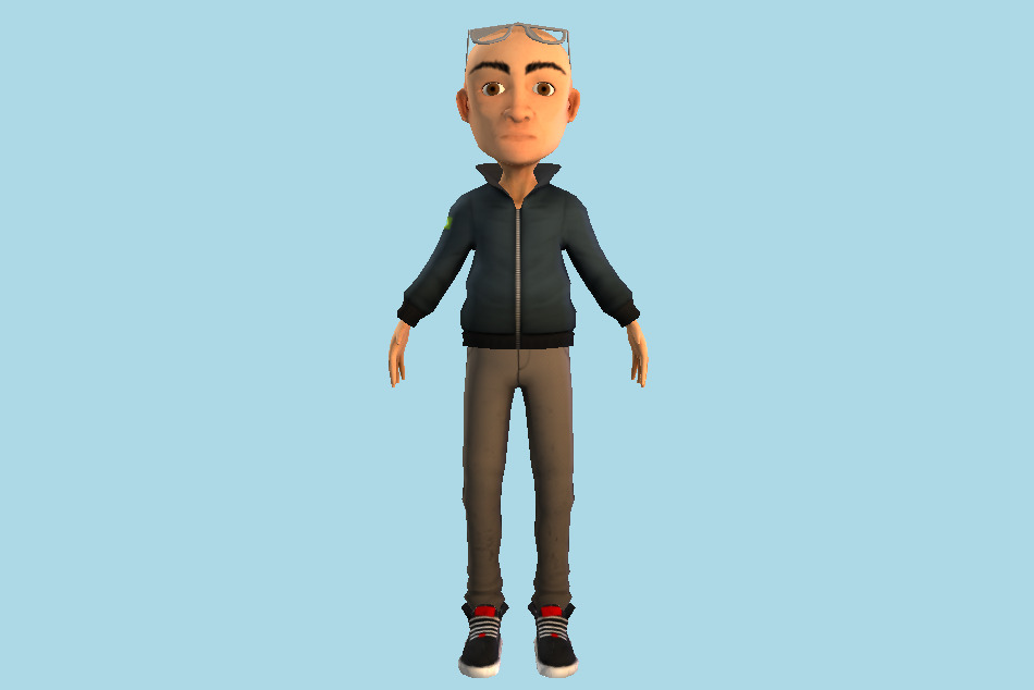 Old Man Cartoon Character 3d model