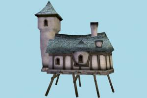 House house, home, building, medieval, build, apartment, flat, residence, domicile, horror, halloween, structure