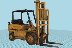 ForkLift Low-poly forklift, fork-lift, fork-truck, construction, truck, vehicle, carriage, wagon, low-poly