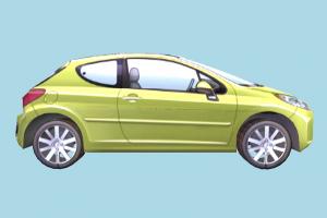 Car Very Low-poly car, vehicle, truck, carriage, toons, low-poly, yellow