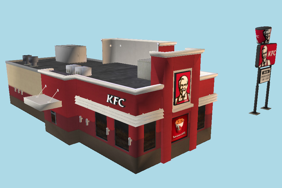 KFC Restaurant 3d model