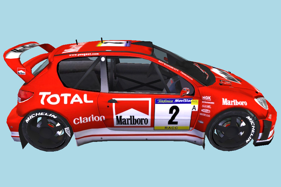 Peugeot 206 WRC Racing Car 3d model