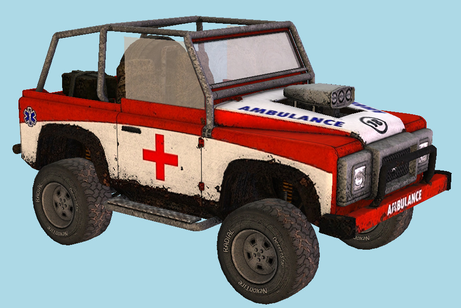 Fireburst - Offroader Health Car Fire Jump 3d model