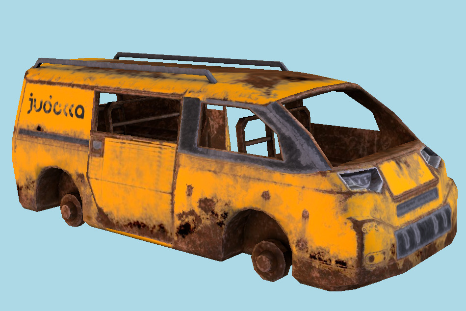 Wrecked Van Shell 3d model