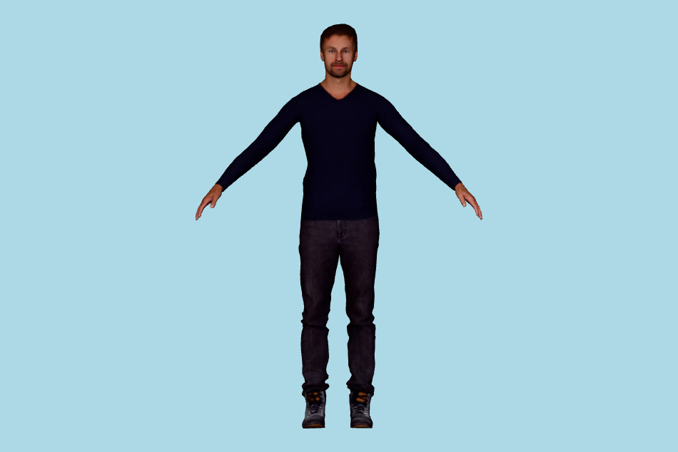 Nathan Rigged 004 3d model