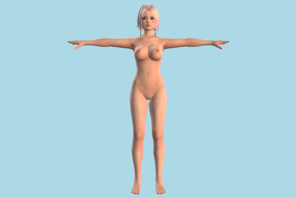 Luna Naked Girl 1 3d model