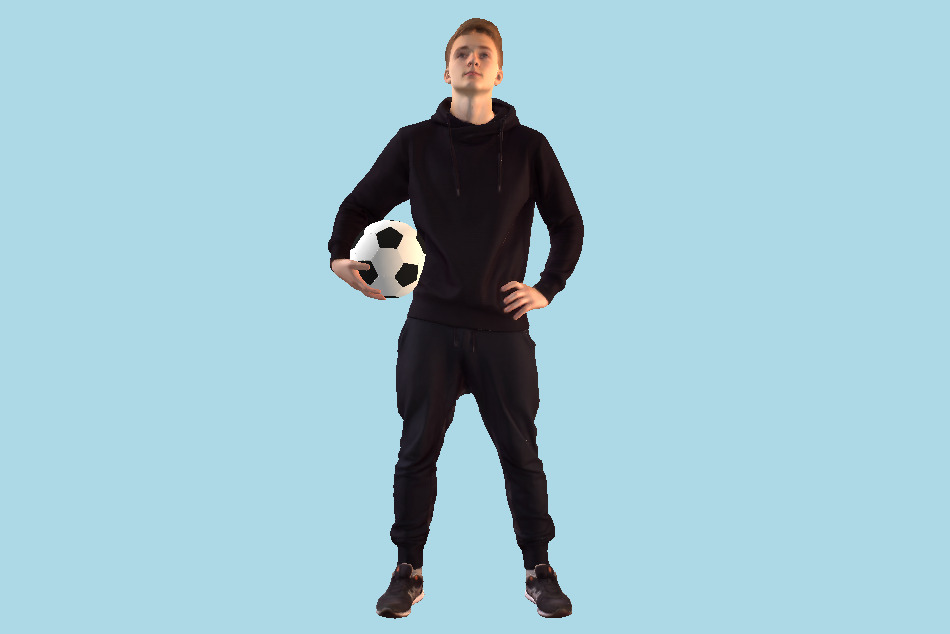 Soccer Man holding Football 3d model