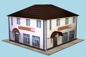 Cafe cafe, store, restaurant, building, build, residence, structure, papertoy, house, home, hotel, apartment, flat, lowpoly