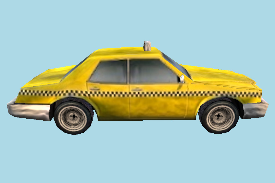 Taxi Car Low poly 3d model