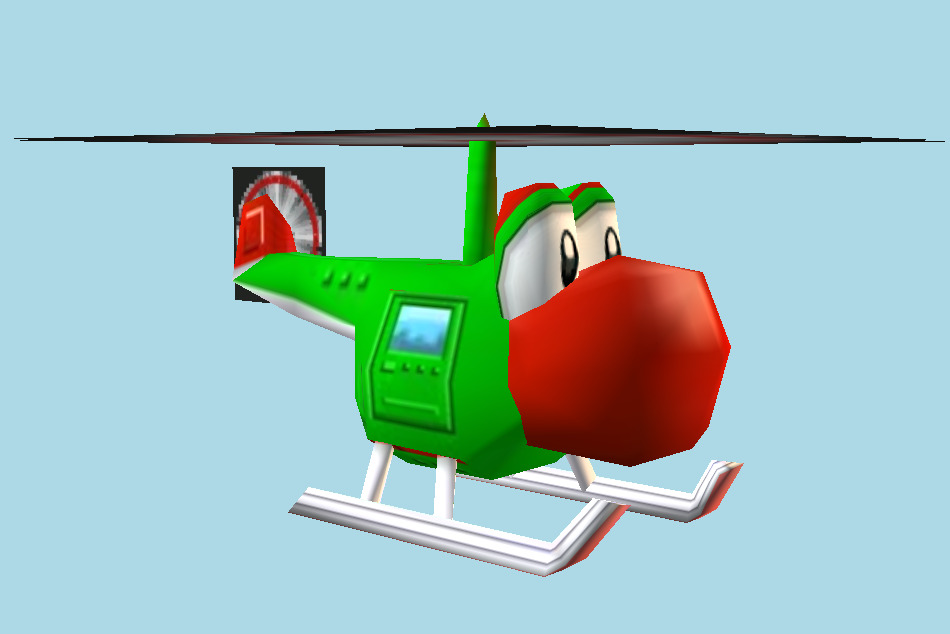 Mario Kart: Double Dash!! Yoshi Helicopter 3d model