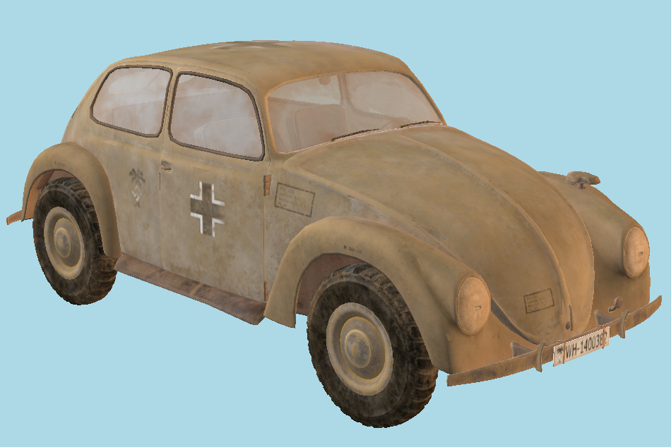 VW Car 87 WW2 Afrika Korps 3d model