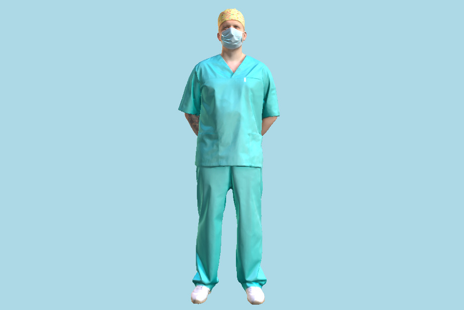 Handsome Surgical Doctor with a Mask 48 3d model