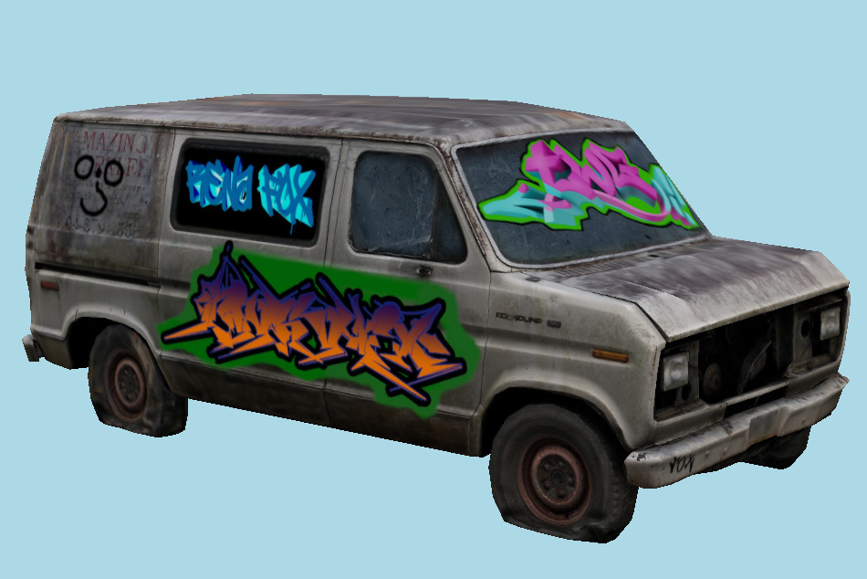 Graffiti Challenge Van Truck 3d model