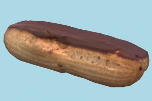 Eclair Chocolate eclair, chocolate, cake, sweets, food, dessert, pastry, bakery, gourmands, birthday, scanned