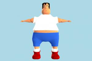 Fat Man fat, man, male, people, human, character, cartoon