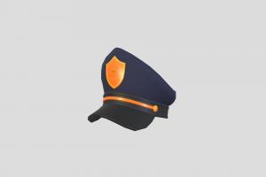 Prop004 Police Hat police, hat, cap, prop, fashion, security, guard, head, uniform, patrol, detective, cartoon, clothing