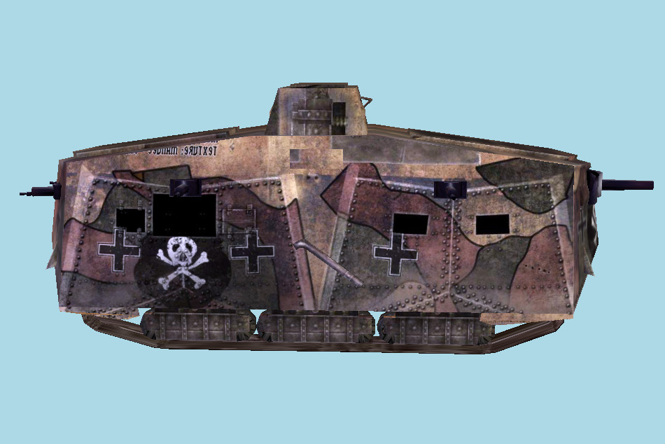 WW1 Germany A7V Tank 3d model