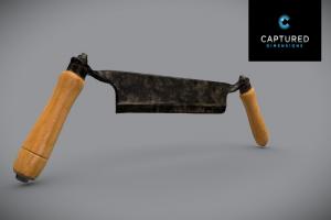 Straight Shave Wood Planer Tool vfx, ranch, videogame, rust, visualization, prop, photorealistic, architectural, rusty, antique, dirty, 3dscanning, handle, farm, tool, old, visualisation, planar, shaver, photgrammetry, carpentry, highdetail, shave, drawknife, weapon, pbr, 3dscan, construction, cinematics, cross-polarization, cross-polarisation, drawshave