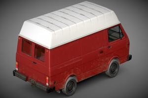 Red Van Furgon generic, ready, gratis, openable, game, vehicle, car, free, interior, door, generico