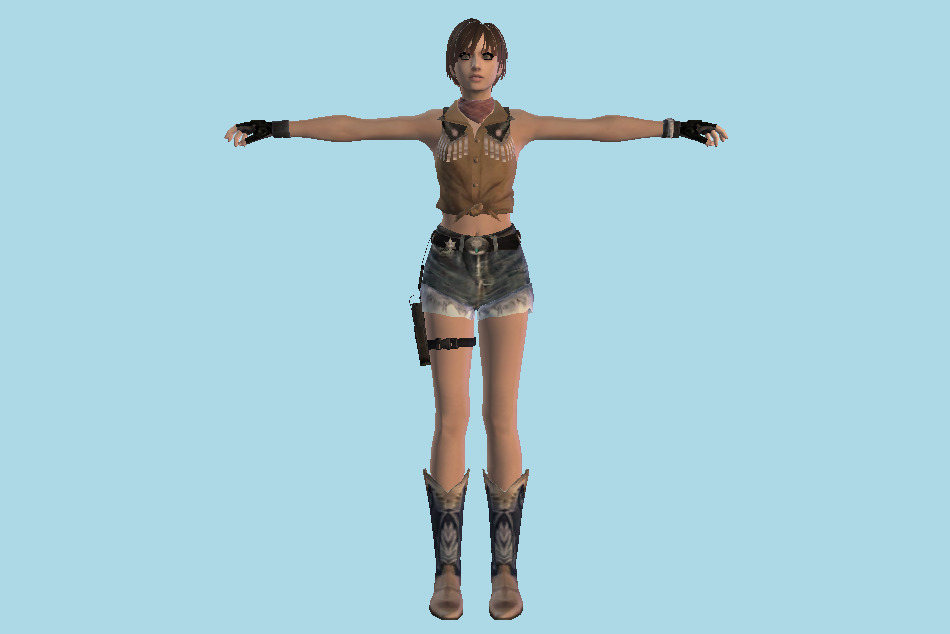 Resident Evil 0 Rebecca Girl (Cowgirl) 3d model