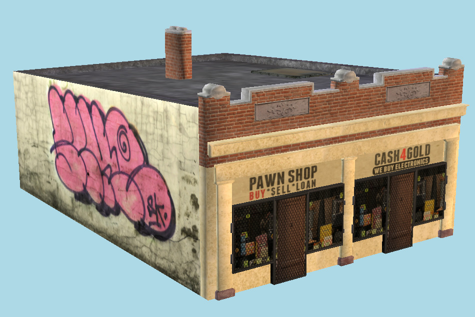 Pawn Shop Building 3d model