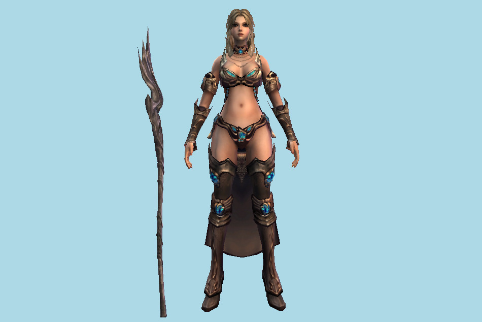 Sun Fashi Elementalist Warrior Woman 3d model
