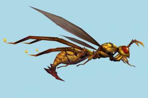 Bee hornet, bee, housefly, fly, bugs, insects, lowpoly