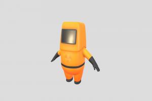 Character092 Protective Suit suit, gas, nuclear, lab, mascot, toxic, science, yellow, radiation, hazmat, biological, protective, character, cartoon, man, human