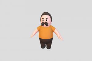 Character102 Man body, toy, people, mascot, old, father, uncle, mustache, character, cartoon, man, human, male