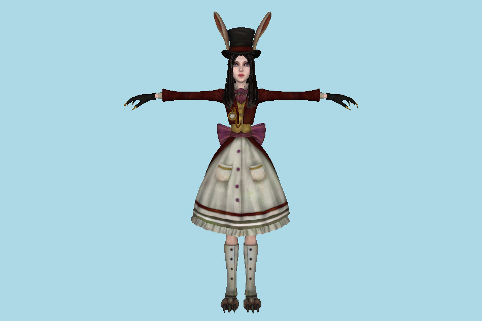 AMR - Alice Madness Returns - Alice Wonderland Late but Lucky 3d model