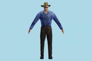 Cowboy cowboy, man, male, boy, human, people, character, lowpoly
