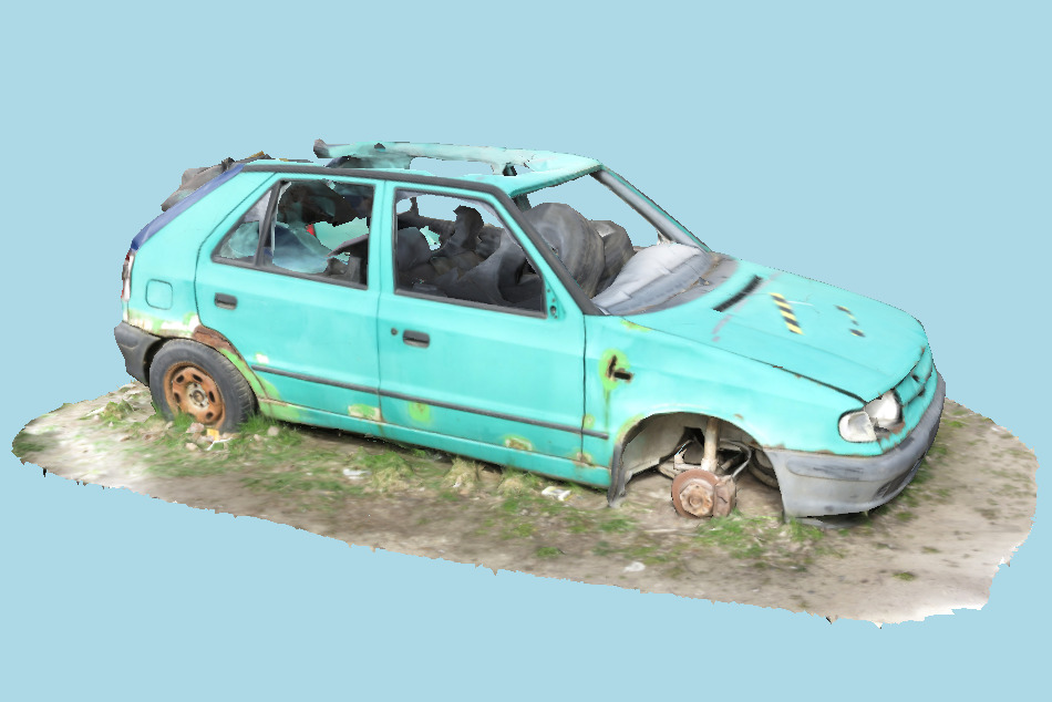 Skoda Felicia Car Wreck 3d model
