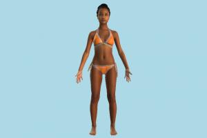 Beach Woman scanned-models, beach, woman, swimsuit, african, bikini, slim, young, female, black, people, human, character