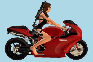 Lara Driving Motorbike Lara-Driving-Bike