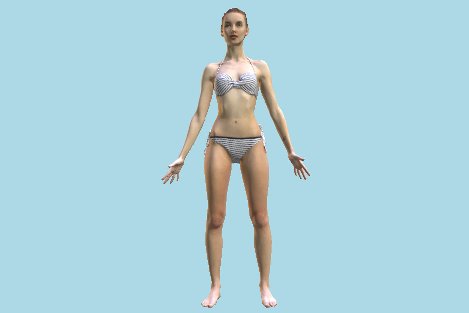 Beach Woman in a Swimsuit 3d model