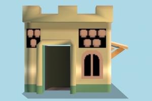 House Low-poly fireplace, house, home, building, build, apartment, flat, residence, domicile, structure, lowpoly