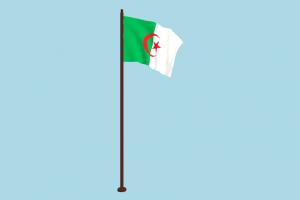 Algeria Flag Animated flag, animated, fbx, free