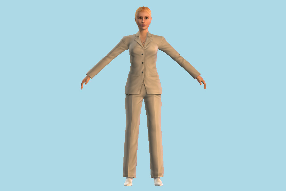 Blonde Business Woman 3d model