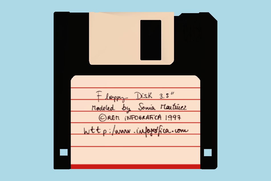 Floppy Disk 3.5 diskette 3d model