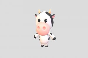 Character042 Cow cow, toon, cute, little, baby, toy, dairy, mascot, milk, farm, character, cartoon, animal