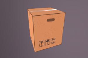 Handpainted Box cardboard, box, parcel, handpainted, practice