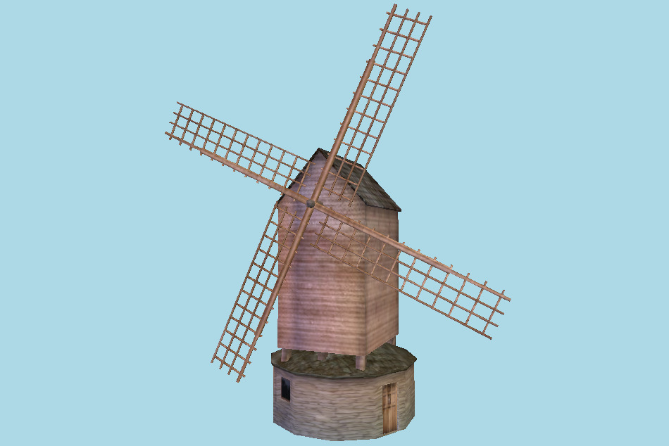 Tower old Windmill Building 3d model