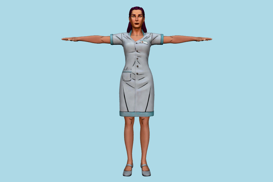 Karen Nurse - XIII-Remake 3d model