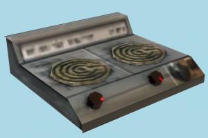 Hot Plate oven, cook, cooking, kitchen-stuff, kitchen, lowpoly