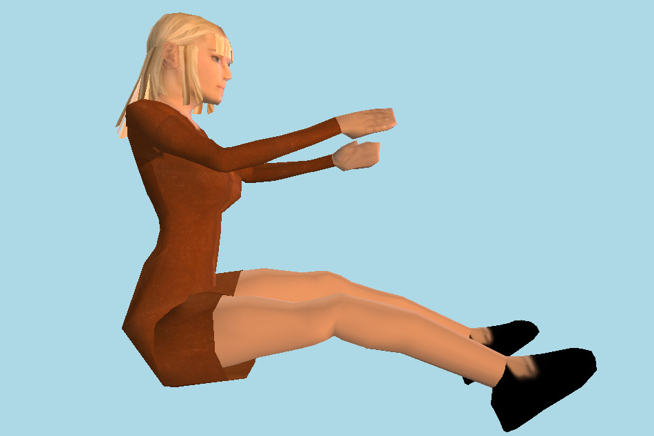 Low Poly 3D Girl Driving Pose 3d model