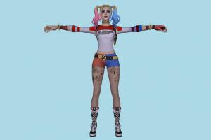Fortnite Harley Quinn Harley-Quinn, joker, clown, girl, female, woman, people, human, character, cartoon