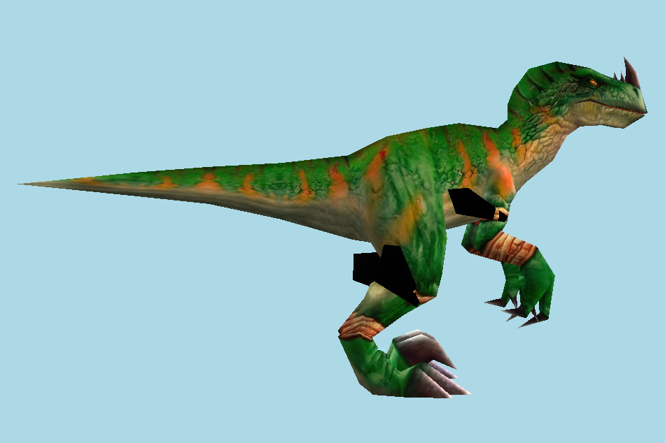Green Raptor Dinosaur 3d model