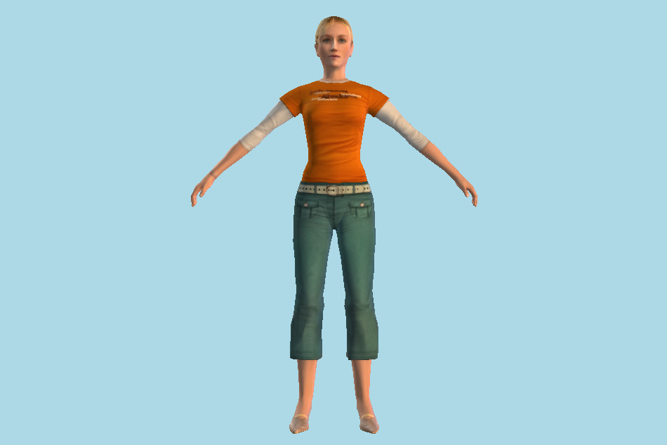 Casual Pure Girl 3d model