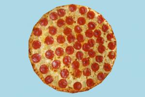 Pizza Pepperoni pizza, food, foods, cook, lowpoly